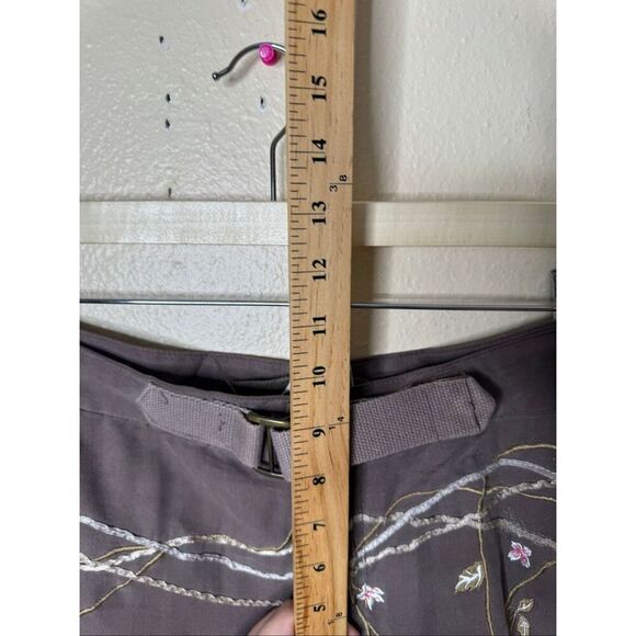 Da-Nang Pants Women Medium Brown Y2K Embroidered Floral Vintage Surplus Boho - Picture 6 of 10